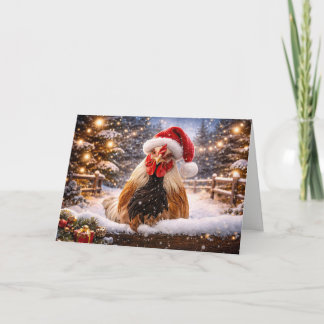 Weihnachtsferienhumor mit lustiger Henne Karte