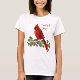 Weihnachtsferienzeit-roter Kardinals-Frauen T-Shirt