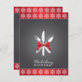 Weihnachtsfest Abendessen Party Einladung (Vorne/Hinten)