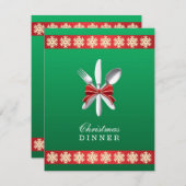 Weihnachtsfest Abendessen Party Einladung (Vorne/Hinten)