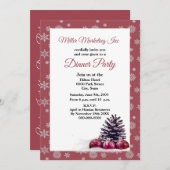 Weihnachtsfest Abendessen Party für Geschäftsleute Einladung (Vorne/Hinten)