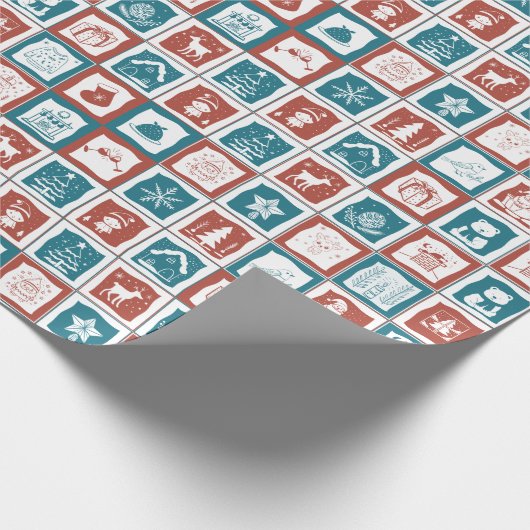 Weihnachtsfest Advent Calender Mosaik Tile Geschenkpapier (Ecke)