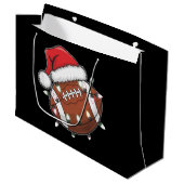 Weihnachtsfest American Football Lover Große Geschenktüte (Vorderseite Schrägansicht)