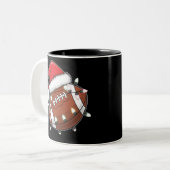 Weihnachtsfest American Football Lover Zweifarbige Tasse (Vorderseite Links)