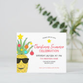 Weihnachtsfest Ananas-Party Einladung (Stehend Vorderseite)