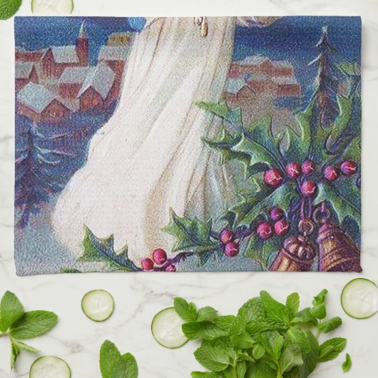 Weihnachtsfest Angel Holiday Geschirrtuch (Gefaltet)