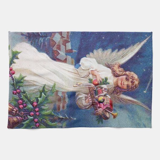 Weihnachtsfest Angel Holiday Geschirrtuch (Horizontal)