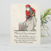 Weihnachtsfest auf Dach Feiertagskarte (Stehend Vorderseite)