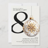 Weihnachtsfest Bauble 80. Geburtstagsparty Einladung (Vorderseite)