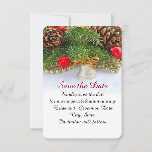 Weihnachtsfest Bell Save the Date (Vorderseite)