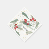 Weihnachtsfest Botanicals Gold Dots Serviette (Ecke)