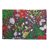 Weihnachtsfest Botanischer Wald Kissenbezug (Rückseite)