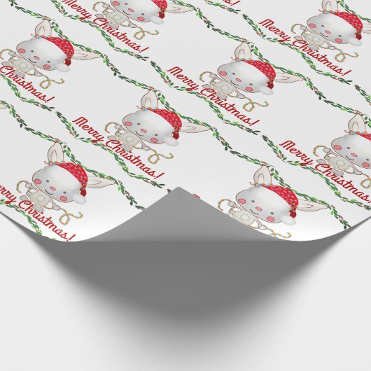 Weihnachtsfest Bunny Geschenkpapier (Ecke)