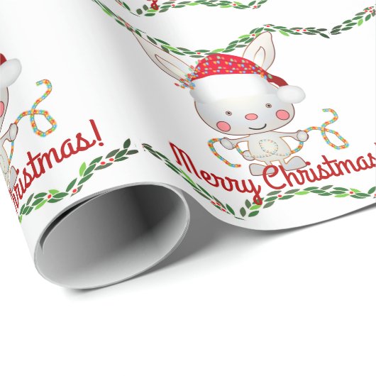 Weihnachtsfest Bunny Geschenkpapier (Rolleneckpunkt)