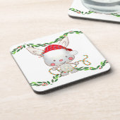 Weihnachtsfest Bunny Getränkeuntersetzer (Linke Seite)