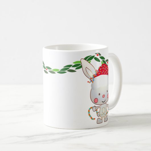 Weihnachtsfest Bunny Kaffeetasse (VorderseiteRechts)
