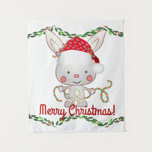 Weihnachtsfest Bunny Wandteppich