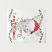 Weihnachtsfest Bunny Wandteppich (Vorderseite (Horizontal))