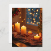 Weihnachtsfest Candle Flat Postkarte (Vorne/Hinten)