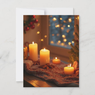 Weihnachtsfest Candle Flat Postkarte