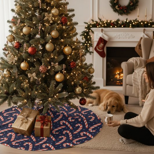 Weihnachtsfest Candy Cane Polyester Weihnachtsbaumdecke