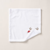 Weihnachtsfest Cartoon Santa& Rentiere Badhandtuch Set (Waschlappen)