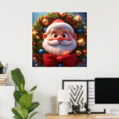 Weihnachtsfest Cartoon Weihnachtsmann Poster (Heimbüro)