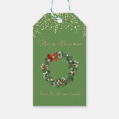 Weihnachtsfest , Confetti, Grün Geschenkanhänger (Vorderseite)