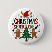 Weihnachtsfest Crew Lebkuchen Freunde Button (Vorderseite)