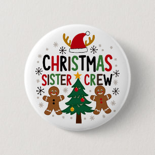 Weihnachtsfest Crew Lebkuchen Freunde Button