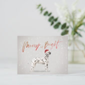 Weihnachtsfest Dalmatiner Merry Bright Postkarte (Stehend Vorderseite)