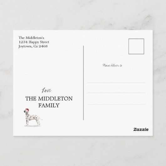 Weihnachtsfest Dalmatiner Merry Bright Postkarte (Rückseite)