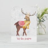 Weihnachtsfest Dei in Schneeflocken Einladung (Stehend Vorderseite)