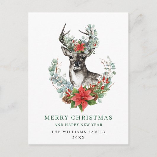 Weihnachtsfest Dei Poinsettia Grußurlaub Postkarte (Vorderseite)