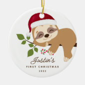 Weihnachtsfest des Babys Keramik Ornament (Vorne)
