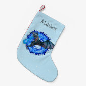 Weihnachtsfest Dragon Flamme Personalisierte Schne Kleiner Weihnachtsstrumpf (Vorderansicht (hängend))