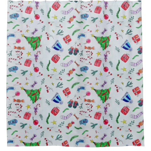 Weihnachtsfest Duschvorhang (Vorderseite)