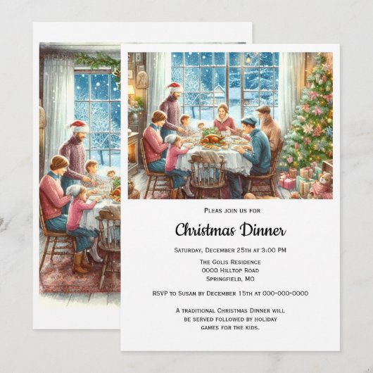 Weihnachtsfest Einladung (Vorne/Hinten)