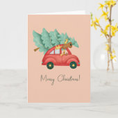 Weihnachtsfest Elche und Baumkarte Karte (Gelbe Blume)