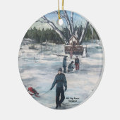 Weihnachtsfest Erster SnowFall Keramik Ornament (Links)