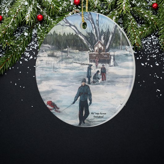 Weihnachtsfest Erster SnowFall Keramik Ornament