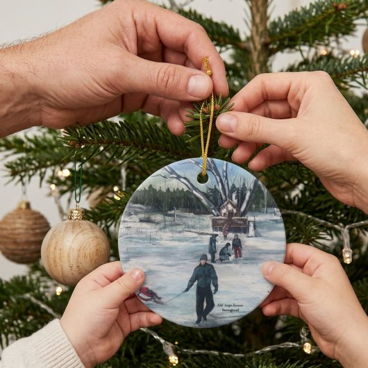 Weihnachtsfest Erster SnowFall Keramik Ornament
