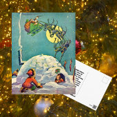 Weihnachtsfest Eskimo Iglu Postkarte