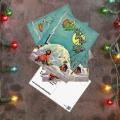 Weihnachtsfest Eskimo Iglu Postkarte