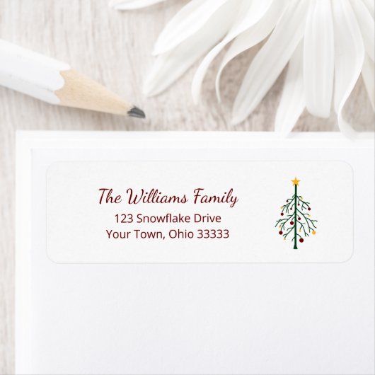 Weihnachtsfest Evergreen Tree Rücksendeadresse (Insitu)