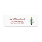 Weihnachtsfest Evergreen Tree Rücksendeadresse (Vorne)