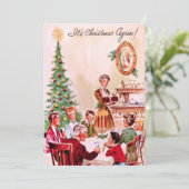 Weihnachtsfest Familienessen Feiertagskarte (Stehend Vorderseite)