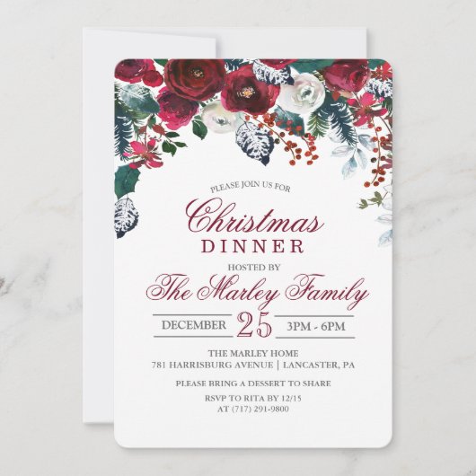 Weihnachtsfest Feiertag Einladung (Vorderseite)