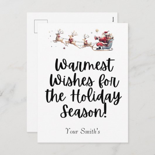 Weihnachtsfest Feiertagspostkarte (Vorne/Hinten)