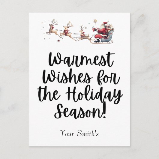 Weihnachtsfest Feiertagspostkarte (Vorderseite)